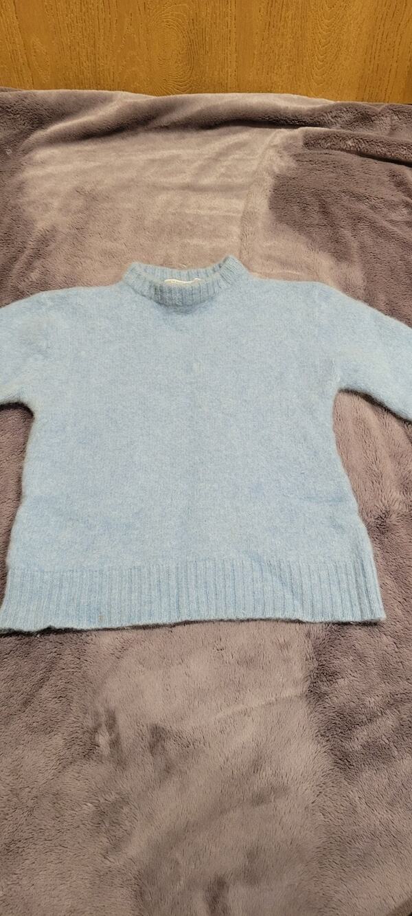 Vintage Shetland Wool Sweater Womens XS Blue Made in Scotland 100% Pure Wool
